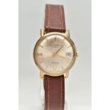 A GENTS 9CT GOLD 'ROTARY, 21 JEWELS' WRISTWATCH, manual wind, round silver dial signed 'Rotary 21
