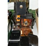 THREE VINTAGE FIELD CAMERAS comprising of a Cameo with a Betax No1 shutter release and Aldis Butcher
