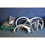 A QUANTITY OF BICYCLE MUDGUARDS AND BIKE RACKS (2)