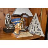 A MINERVA COLLECTION LIMITED EDITION THE GOLDEN MASK OF TUTANKHAMUN TABLE LAMP, together with a