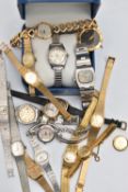AN ASSORTMENT OF 'ROTARY' WATCHES, to include fifteen ladys wristwatches and two watch heads (