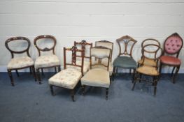 A SELECTION OF VARIOUS CHAIRS, of various ages and styles, to include four pairs of chairs,