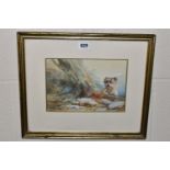 F. HERBERT PARK (EARLY 20TH CENTURY) A TERRIER CHASING A RABBIT, signed bottom left, watercolour