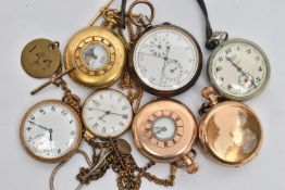 A BAG OF POCKET WATCHES, to include a gold plated 'Admiral Non Magnetic' full hunter pocket watch,