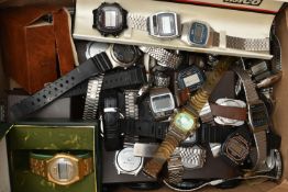 A LARGE ASSORTMENT OF DIGITAL WATCHES, a box of ladys and gents digital watches, names to include '