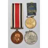 THREE MEDALS/COINS, to include a Faithful service in the special constabulary medal, edge stamped