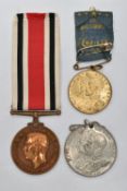 THREE MEDALS/COINS, to include a Faithful service in the special constabulary medal, edge stamped