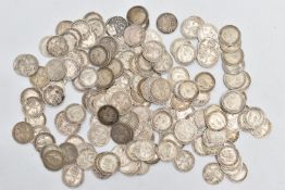 A BAG OF BRITISH SIX PENCE COINS, approximate gross weight 246.9 grams