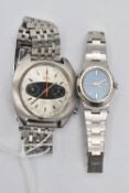 TWO 'INVICTA' WRISTWATCHES, the first a gents 'Surfboard valjoux 7733 chronograph' circa 1970,