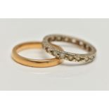 A 22CT GOLD BAND RING, polished thin band approximate width 2.4mm, hallmarked 22ct Birmingham,