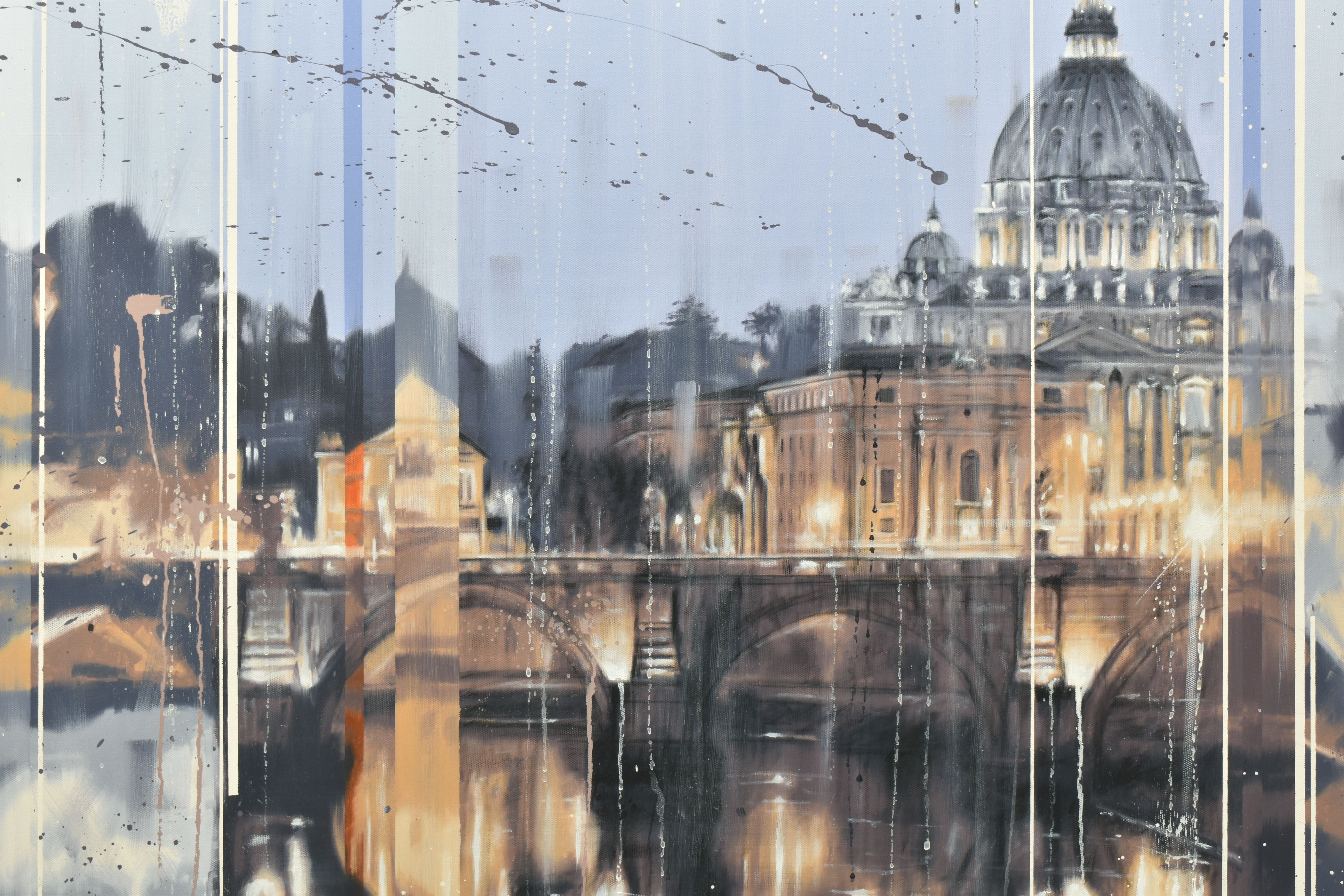 KRIS HARDY (BRITISH 1978) 'ROME II', a contemporary Italian cityscape, signed bottom right, mixed - Image 2 of 11