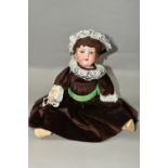 AN ARMAND MARSEILLE 390 PORCELAIN GERMAN MADE DOLL, composite jointed arms and legs, blue moving