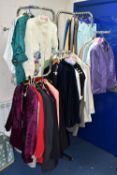 A QUANTITY OF LADIES CLOTHING AND SHOP RAIL, to include twenty four assorted style jackets, blazers,