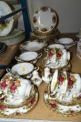 ROYAL ALBERT 'OLD COUNTRY ROSES' PART DINNER SERVICE, comprising six cups and saucers, seven cake