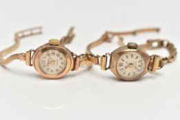 TWO LADYS 9CT GOLD WRISTWATCHES, the first a manual wind 'Regency' watch in a polished case,