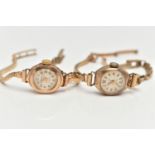 TWO LADYS 9CT GOLD WRISTWATCHES, the first a manual wind 'Regency' watch in a polished case,