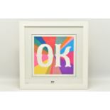 JESS WILSON (BRITISH CONTEMPORARY) 'OK', a limited edition screen print 19/20, signed and dated 2020