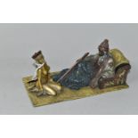 A MODERN COLD PAINTED BRONZE EGYPTIAN SLAVE AND MASTER FIGURE GROUP, IN THE STYLE OF FRANZ
