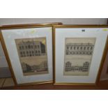 FOUR ARCHITECTURAL PRINTS AFTER B. COLE, comprising The south prospect of Somerset House in the