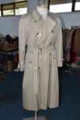A CLASSIC LADIES BURBERRY TRENCH COAT, UK size 12 petite (1)