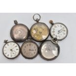 THREE POCKET WATCHES AND THREE CASES, to include an open face manual wind pocket watch, hallmarked