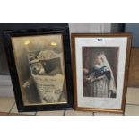 A 19th CENTURY COLOUR PRINT DEPICTING QUEEN VICTORIA, approximate size 29cm x 17cm, titled to the