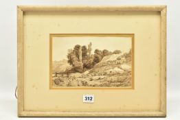 MILES EDMUND COTMAN (1810-1858) BRAMERTON HILLS NEAR NORWICH, a landscape with a figure and their