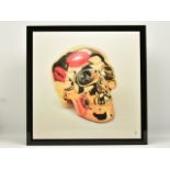 RORY HANCOCK (WALES 1987) 'LOVE ME FOREVER', a signed artist proof print on canvas of a skull, 10/10
