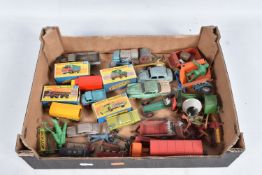 A QUANTITY OF UNBOXED AND ASSORTED PLAYWORN DIECAST VEHICLES, to include Dinky Toys Cunningham C5R