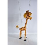 A BOXED PELHAM GIRAFFE DISPLAY PUPPET, has crack to head otherwise appears complete and in good