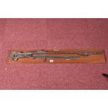 A WWI ERA RELIC OF A GERMAN RIFLE &BAYONET, this is a G-98 Mauser rifle and a M1895 Butcher