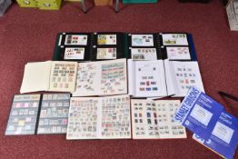 COLLECTION OF STAMPS IN NINE ALBUMS INC GOOD GB FDC COLLECTION IN EXPENSIVE LECHTURM ALBUMS, davo