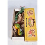 A BOXED PELHAM PUPPET CATERPILLAR AND PELHAM PUPPET PARROT, Caterpillar is earlier non fluffy