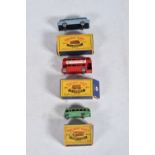 THREE BOXED LESNEY MATCHBOX SERIES MODEL DIE-CAST VEHICLES, to include a Moko Lesney London to