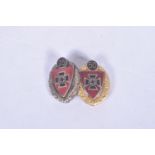 GERMAN THIRD REICH RKB FIFTY YEAR AND TWENTY FIVE YEAR SERVICE PIN BADGE, both are marked to the