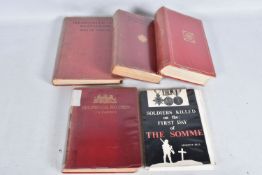 FIVE BOOKS OF MILITARY INTEREST TO INCLUDE BIRMINGHAM CITY BATTALIONS ROLL OF HONOUR soldiers killed
