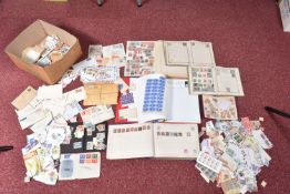 SMALL ACCUMULATION OF STAMPS IN A BOX AS FIVE ALBUMS AND LOOSE IN PACKETS, we note attractive 1840