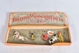 A BOXED BRITAINS MAMMOTH CIRCUS SET, No,1442, playworn condition with paint loss and wear, missing