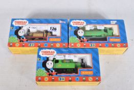 THREE BOXED HORNBY RAILWAYS OO GAUGE THOMAS AND FRIENDS LOCOMOTIVES, 'Duck' No.8 green livery (