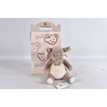 A BOXED STEIFF ORIGINAL COSY FRIENDS ELEPHANT, No.110429, soft plush figure with button (minor wear)