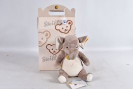 A BOXED STEIFF ORIGINAL COSY FRIENDS ELEPHANT, No.110429, soft plush figure with button (minor wear)