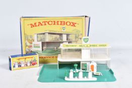 A BOXED MATCHBOX SERVICE STATION, No.MG-1, later BP version with roof sign labels and detailed