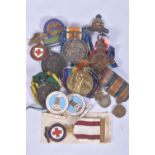 A WWI 1914-1915 TRIO OF MEDALS AND TERRITORIAL EFFIENCY MEDAL, BRITISH WAR MEDAL, Red Cross