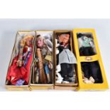 FOUR BOXED PELHAM PUPPETS, SL10 Green faced Witch, SM Witch with Broom, SL Prince Charming and SL