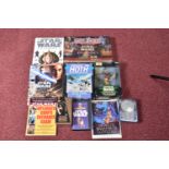 A COLLECTION OF STAR WARS COLLECTABLES, VHS, FIGURES AND GAMES, to include a sealed Star wars