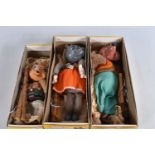 THREE BOXED PELHAM SL63 PUPPETS FATHER BEAR, MOTHER BEAR AND BABY BEAR, all with 1963 label to