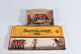 A BOXED BRITAINS SCOTS GUARDS SET, No.75, playworn condition with paint loss and wear, missing