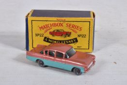 A BOXED DIE-CAST MOKO LESNEY MATCHBOX SERIES VAUXHALL CRESTA NO. 22, painted with a reddish brown