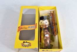 A BOXED PELHAM DE LUXE OWL PUPPET, appears complete and in good condition with only minor marking