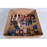 A COLLECTION OF UNBOXED AND ASSORTED 1970'S MAINLY CORGI TOYS RACING CARS, majority are F1 cars,